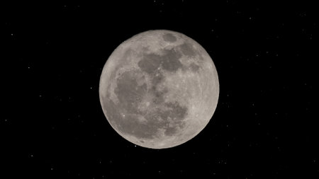 full moon and stars useful as a backgroundの写真素材