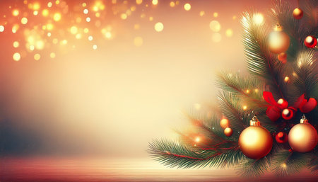 christmas card background with copy space, AI generated imageの写真素材