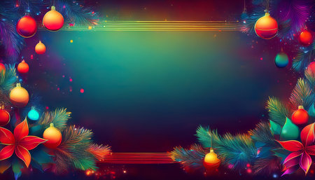 christmas card background with copy space, AI generated imageの写真素材