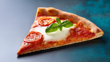 slice of pizza margherita, AI generated imageの写真素材