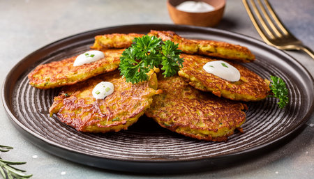 german kartoffelpuffer potato pancakes, AI generated image