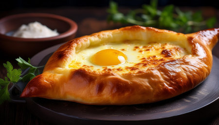 georgian khachapuri cheese filled bread, AI generated image