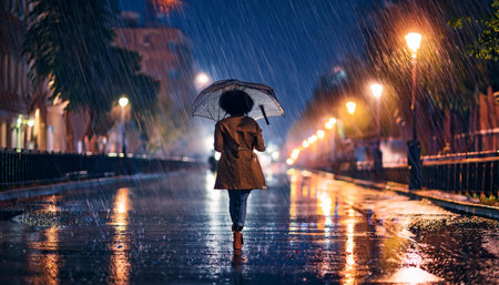 gorgeous elegant woman walking alone at night in the city centreの写真素材