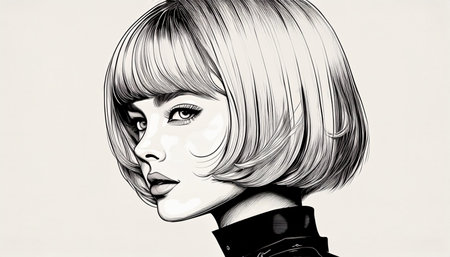 gorgeous hand drawn illustration of young woman, generated image