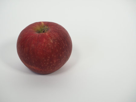 red apple fruit over light grey backgroundの写真素材