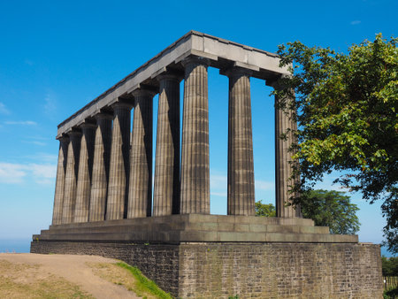 The Scottish National Monument on Calton Hill in Edinburgh, UKの写真素材