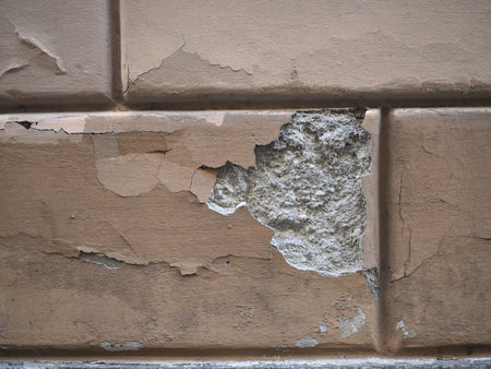 damage caused by dampness and moisture on a wallの写真素材