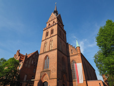 Propsteikirche Herz Jesu Church of the Sacred Heart of Jesus in Luebeck, Germanyの写真素材