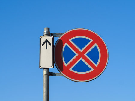 no parking and no stopping traffic signの写真素材