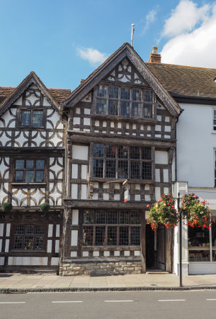 Harvard House Elizabethan house build during Shakespeare lifetime in Stratford Upon Avon, UKの写真素材