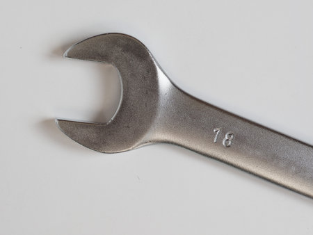chrome vanadium steel wrench spanner size 18 mmの写真素材
