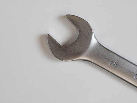 chrome vanadium steel wrench spanner size 18 mmの写真素材