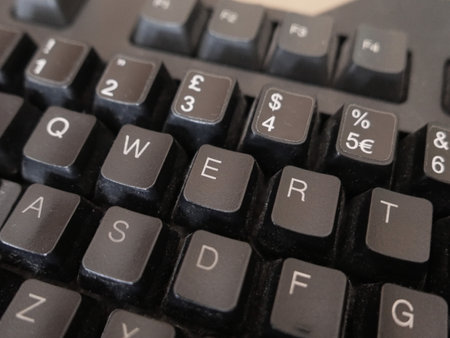 detail of qwerty pc keyboard keysの写真素材
