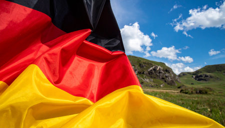 the German national flag of Germany, Europe AI generated imageの素材