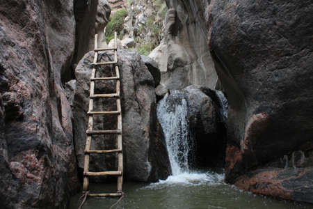 Beautiful waterfall in the montain.の写真素材