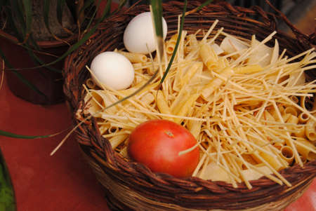 Different kinds of italian pasta の写真素材