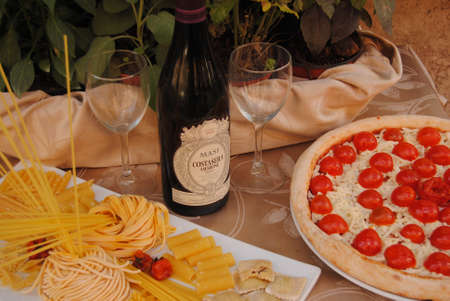 Different kinds of italian pasta の写真素材