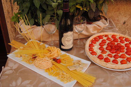 Different kinds of italian pasta の写真素材