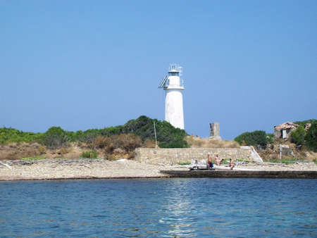 lighthouse on the island of the Sirensの写真素材