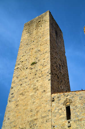 Beautiful city, details of San Gimignano, Tuscany  Italy の写真素材