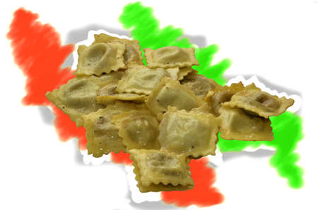 Ravioli in white backgroundの写真素材