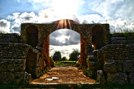Ancient Greek temples and ruins in southern Italyの写真素材