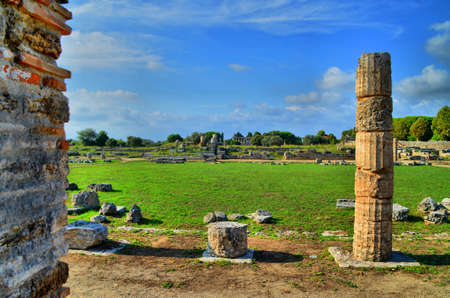 Ancient Greek columns and ruinsの写真素材