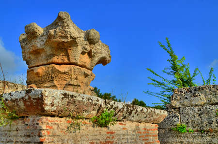Ancient Greek columns and ruinsの写真素材