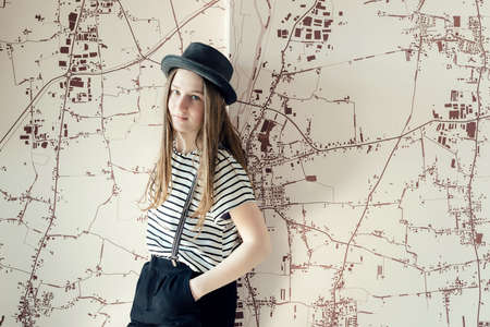 Teen girl posing as a modelの写真素材