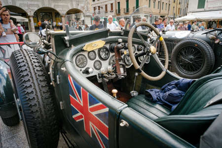 Bassano del Grappa, Vicenza ITALY - June 21, 2015. Vintage cars in Freedom Square in Bassano del...