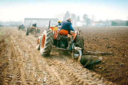 ROSA ', Vicenza, ITALY - MARCH 20, 2016. Day annual plowing with antique tractors