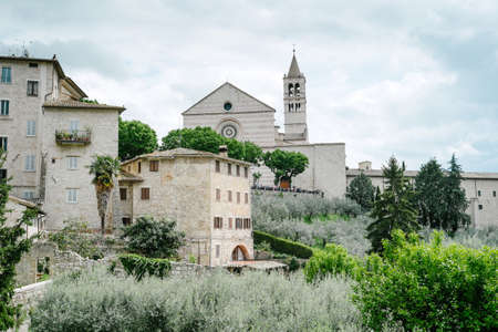 Assisi, the church of Santa Chiaraの写真素材