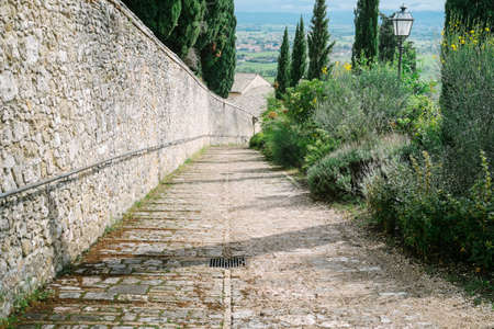 cobblestone streetの写真素材