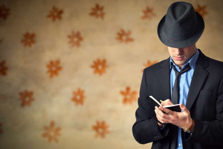 journalist in retro styleの写真素材