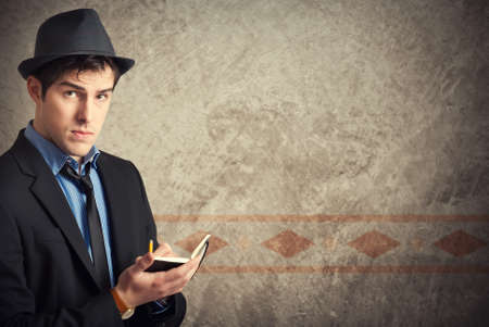 journalist in retro styleの写真素材