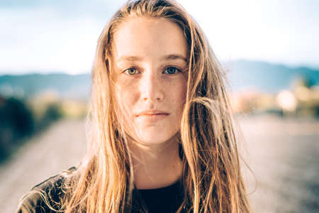 Portrait of teen girlの写真素材