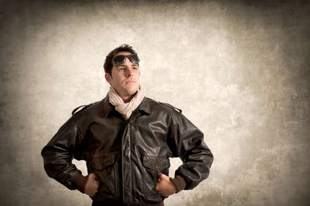 Young pilot vintageの写真素材