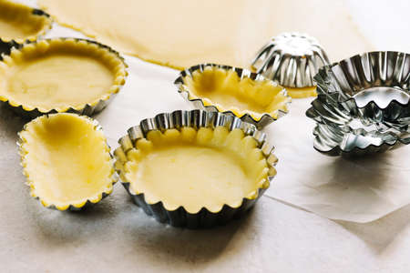 Preparing pies with pastryの写真素材