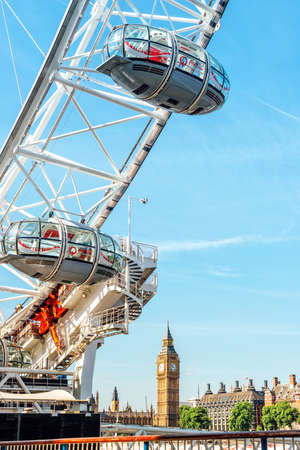 London, United Kingdom - May 24, 2017 : Panorama of Westminster and Big Ben from London Eyeのeditorial素材
