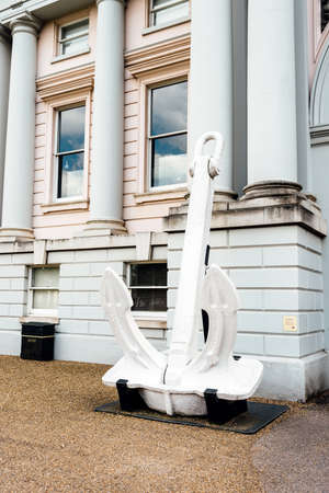 London, United Kingdom - May 24, 2017 : Anchor navy at the entrance to the National Maritime Museum...