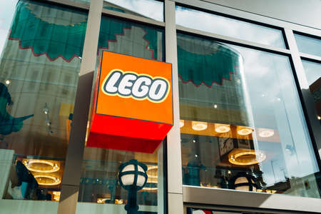 London, United Kingdom - May 23, 2017 : Teaches and windows at the Lego store in Leicester Squareのeditorial素材