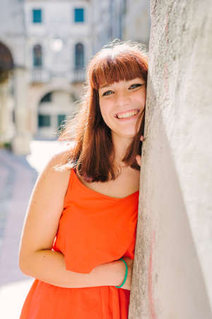 Portrait of teen girl outdoorsの写真素材