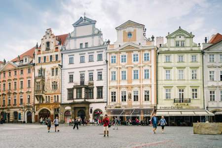 Prague, Czech Republic - May 23, 2018: historic buildings in the old town squareのeditorial素材
