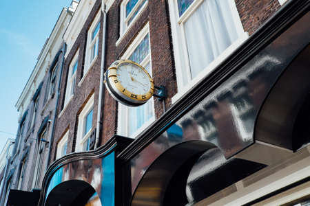 Utrecht, Netherlands - May 15, 2019: signboard of the Omega watch storeのeditorial素材