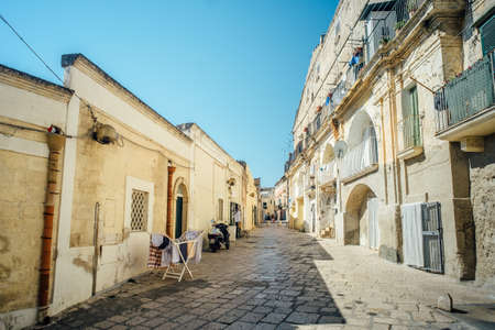 Street of the historic center of Matera Italy - European capital of culture 2019の写真素材