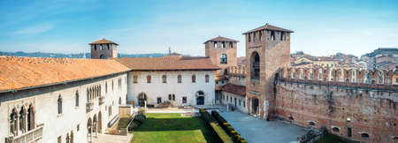 Verona, Italy - courtyard of the Castelvecchio museumのeditorial素材