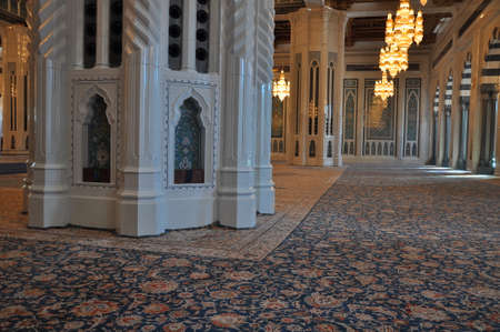 Internal view of The Sultan Qaboos Grand Mosqueのeditorial素材