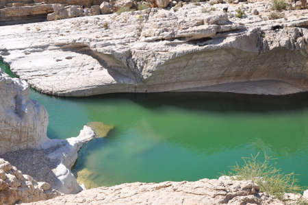 Waterpool in Wadi Bani Khalid Omanの写真素材