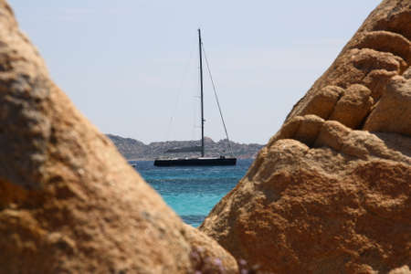 View of the coast in Emerald Coast Sardinia Italy