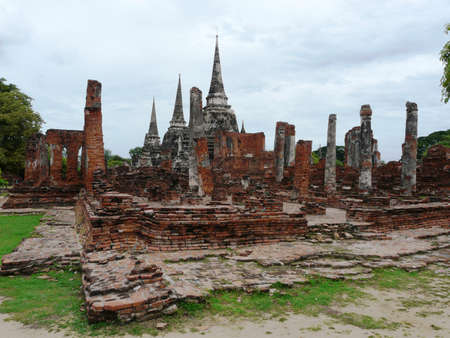 Old Temple of Ayuthaya, Thailandの写真素材